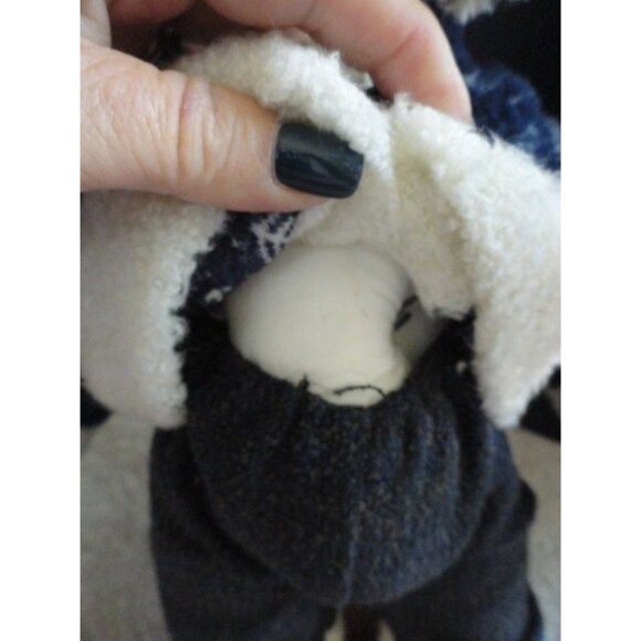 Vtg Plush Teddy Bear With Alpine Snow Skis & Poles 18″ Winter Scarf Stocking Cap - Picture 8 of 9